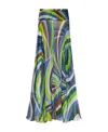 Pucci Iride High Rise Silk Chiffon Maxi Skirt