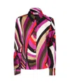 Pucci Fuchsia Multicolour Silk Shirt For Women In Multicolor