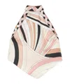 Pucci Silk Top With Geometric Pattern And Open Back In White