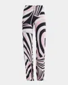 Pucci Iride-print Straight-leg Pull-on Trousers In Nero Rosa