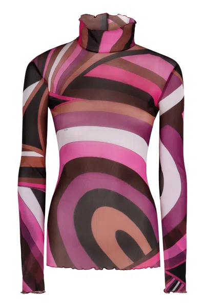 Emilio Pucci Iride Print Top In Pink