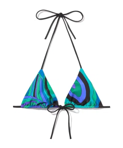 Pucci Iride-print Triangle Bikini Top