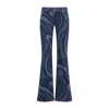 Pucci Modern Flared Denim Jeans With Swirling Pattern In Blue