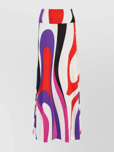 Emilio Pucci Jersey Skirt With Printed Design And A-line Silhouette In Multi