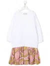 Emilio Pucci Junior Logo-patch Layered Dress In White