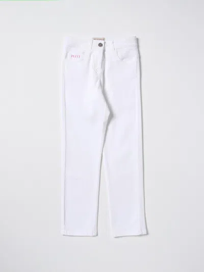 Emilio Pucci Junior Pants  Kids Color White