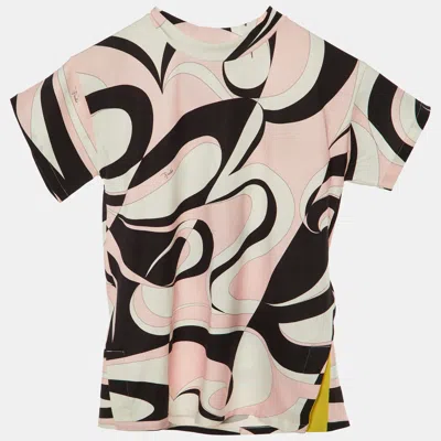 Pre-owned Pucci Kids Pink Iride Print Jersey Tunic Dress Size 6 Yrs