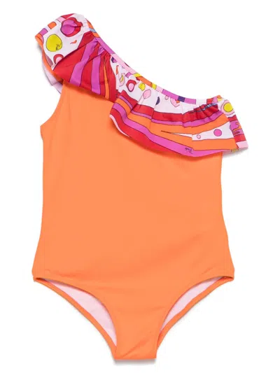 Emilio Pucci Kids Swimsuit In Orange