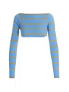 Emilio Pucci Cut-out Cropped Sweater Sweaters And Cardigans Light Blue In Light Blue