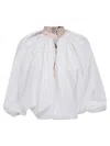 Pucci Emilio  High-neck Cotton Blouse With Drawstring Closure