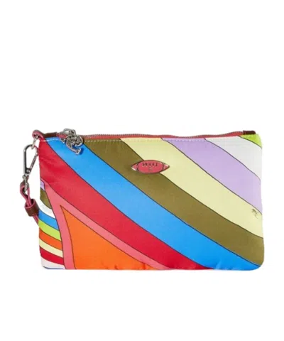 Emilio Pucci Logo Clutch In Multicolor