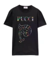 Pucci Black Cotton Short Sleeves T-shirt In Black