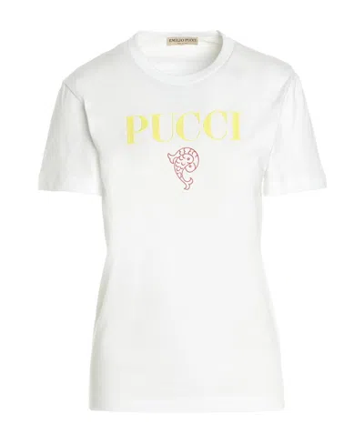 Emilio Pucci Logo-print Cotton T-shirt In White