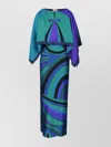 Pucci Long Dress With Cape Detail And Draped Sleeves