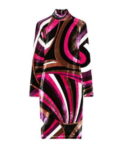 PUCCI PUCCI IRIDE PRINTED VELVET DRESS