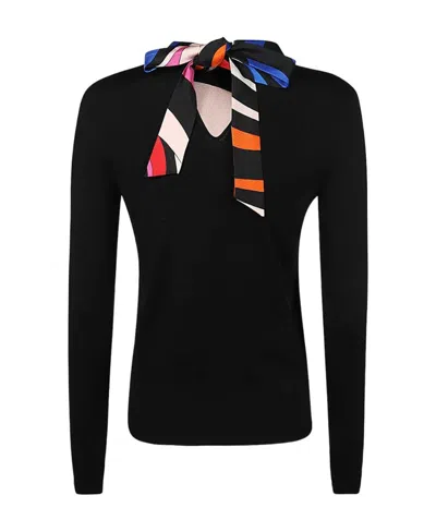 Pucci Long-sleeved Sweater In Black