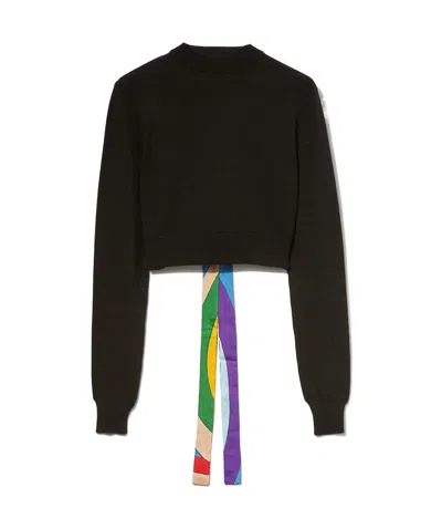 Emilio Pucci Long-sleeved Sweater In Black