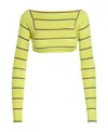 Pucci Woman Top Lime Green Size M Wool, Silk In Yellow