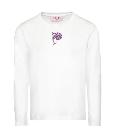 Emilio Pucci Long-sleeved T-shirt In White