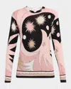 Pucci Ls Crewneck In Nude/nero