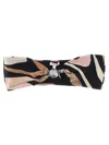 Pucci Bandeau Swim Top With Abstract Pattern And Metal Ring Detail In Black