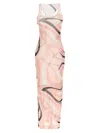 Pucci Sleeveless Maxi Dress Abstract Cut-outs In Pink
