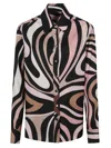 Emilio Pucci Marble Print Silk Twill Shirt In Multi
