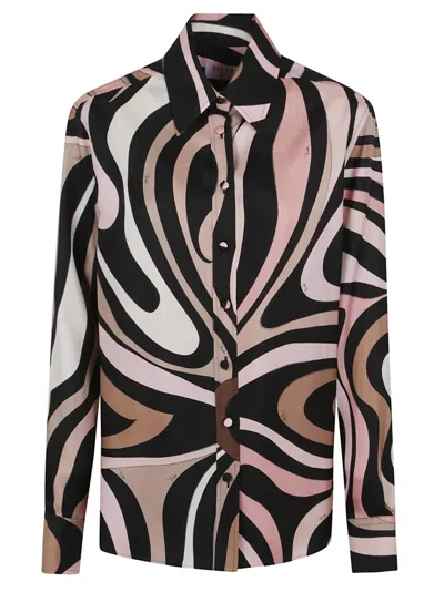 Emilio Pucci Marble Print Silk Twill Shirt