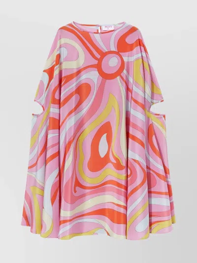 Pucci Marble Print Tunic Dress In Pink
