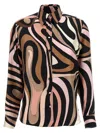 Pucci Marble Shirt Shirt And Blouse Multicolor In Brown