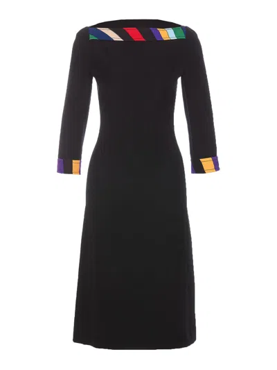 Pucci Black Dress With Back Detail And Trim