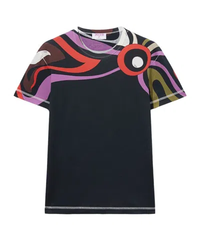 Emilio Pucci Marmo-print Cotton T-shirt In Black