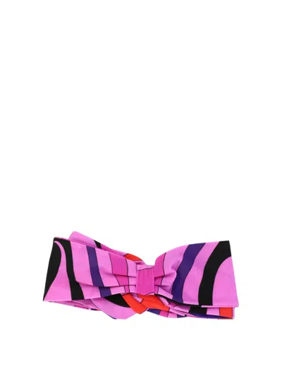 Emilio Pucci Marmo-print Headband Hair Accessories Fuchsia In Pink