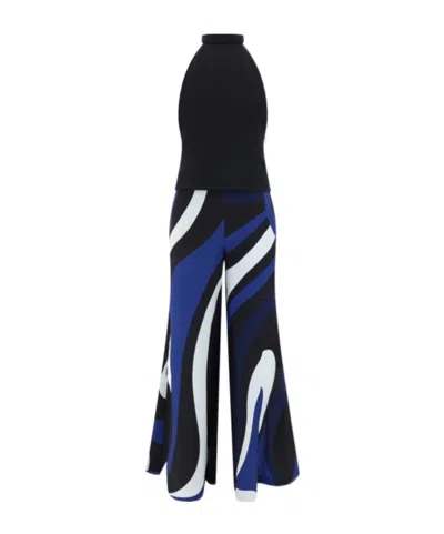 Emilio Pucci Marmo-print Jumpsuit In Black