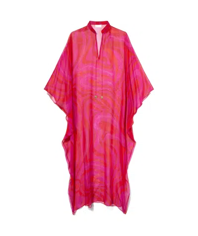 Emilio Pucci Marmo-print Kaftan In Red