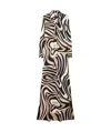Pucci Marmo Print Long Straight Fitted Dress In Black