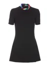 Pucci Mini Dress With Colorful Collar And Short Sleeves In Black