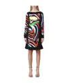 Pucci Marmo-print Mini Dress In Black