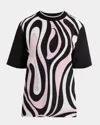 Pucci Marmo-print Crewneck T-shirt In Nero