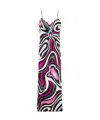 Pucci Marmo-print Maxi Silk Dress In Black