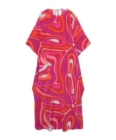 Emilio Pucci Marmo Print Silk Kaftan