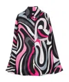 Pucci Marmo Print Silk Shirt In Black And Fuchsia