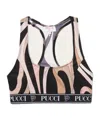 Pucci Marmo-print Sports Bra In Black
