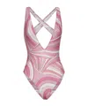 Pucci Pink Iride Print Lycra One-piece Swimsuit