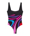 Shop Emilio Pucci Marmo-print Swimsuit In Black