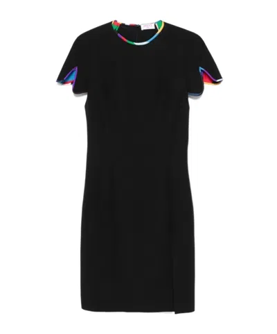 Pucci Marmo-print Trim Mini Dress In Black