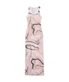 Pucci Beige Printed Tulle Long Dress In Pink