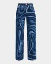 Pucci Marmo Straight-leg Jeans In Blu Medio