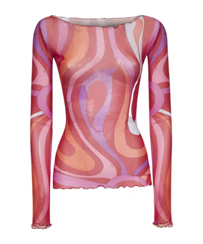 Emilio Pucci Marmo Thin Sheer Blouse