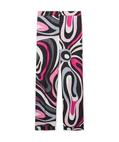 PUCCI PUCCI MARMO PRINT STRAIGHT TWILL PANTS